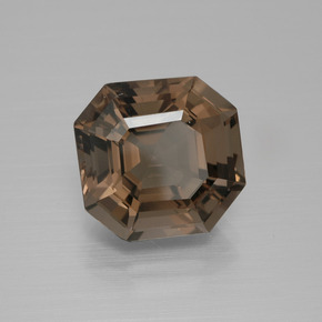 Quarzo fumé naturale marrone da 7,27 ct, taglio smeraldo, VVS
