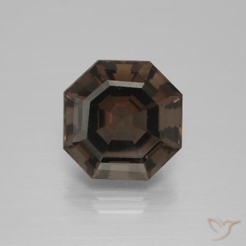 6.32ct Naturale Blu scuro Quarzo fumè, Taglio smeraldo, VS
