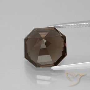 Quarzo fumé Blu scuro naturale da 6.32 ct, Ottagonale / Taglio smeraldo, VS