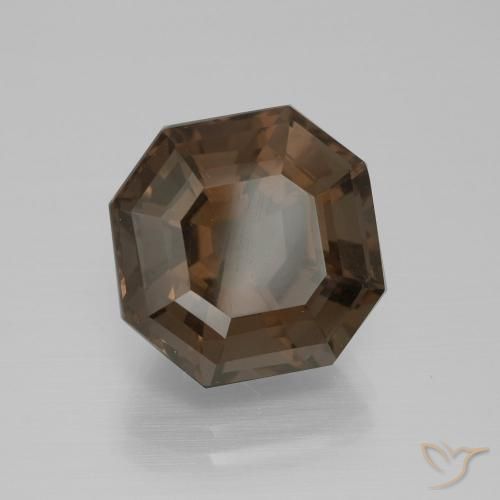 Quarzo fumé ombra marrone naturale da 9.69 ct, Ottagonale / Taglio smeraldo, VS