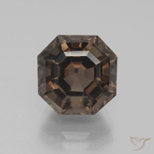 5.10ct Naturale Hickory Brown Quarzo fumè, Taglio smeraldo, VVS-VS