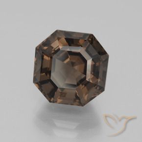 Quarzo fumé Hickory Brown naturale da 5.10 ct, Ottagonale / Taglio smeraldo, VVS-VS