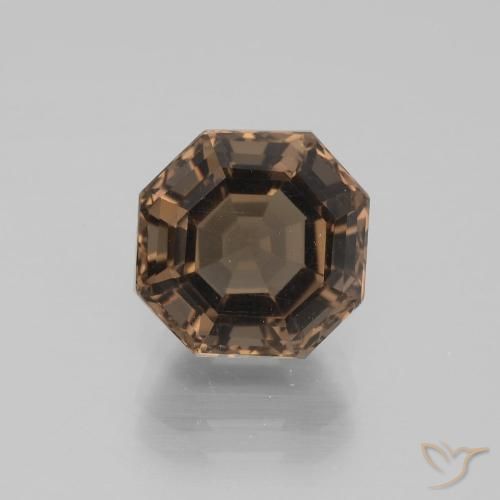 Quarzo fumé naturale marrone da 3,70 ct, taglio smeraldo, VVS-VS