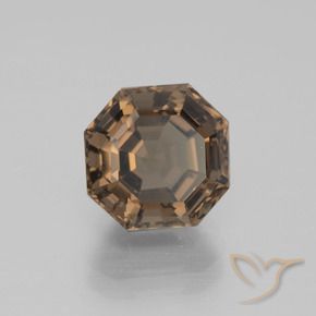 Quarzo fumé naturale marrone da 3,70 ct, taglio smeraldo, VVS-VS