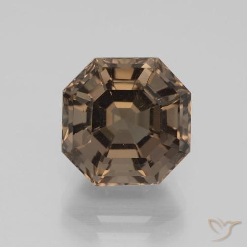 5.58ct Naturale Hickory Brown Quarzo fumè, Taglio smeraldo, VVS-VS