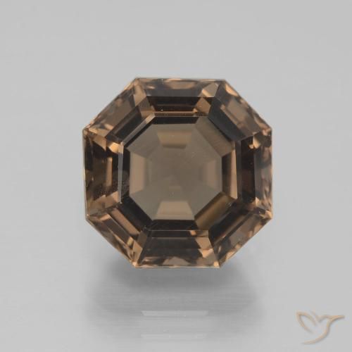 5.24ct Naturale Hickory Brown Quarzo fumè, Taglio smeraldo, VS