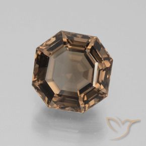Quarzo fumé Hickory Brown naturale da 5.24 ct, Ottagonale / Taglio smeraldo, VS