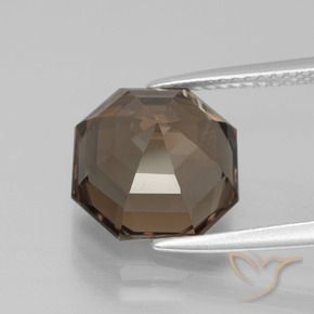 Quarzo fumé Hickory Brown naturale da 5.24 ct, Ottagonale / Taglio smeraldo, VS