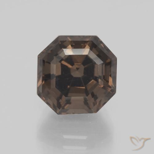 5.77ct Naturale Hickory Brown Quarzo fumè, Taglio smeraldo, VVS-VS