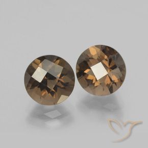 Gemme di Quarzo fumé Marrone caldo naturale da 3.98 ct, Rotondo, VVS-VS