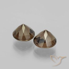 Gemme di Quarzo fumé Marrone caldo naturale da 3.98 ct, Rotondo, VVS-VS