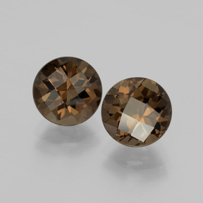 Gemme di quarzo fumé marrone caldo naturale da 3,84 ct, taglio rotondo, VVS-VS