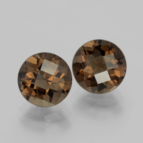 Gemme di Quarzo fumé Hickory Brown naturale da 3.36 ct, Taglio rotondo, VVS-VS