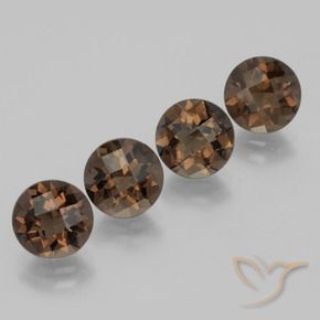 Gemme di Quarzo fumé Marrone medio naturale da 7.21 ct, Rotondo, VS