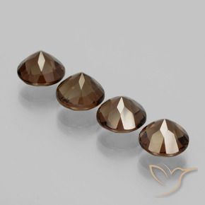 Gemme di Quarzo fumé Marrone medio naturale da 7.51 ct, Taglio rotondo, VVS-VS