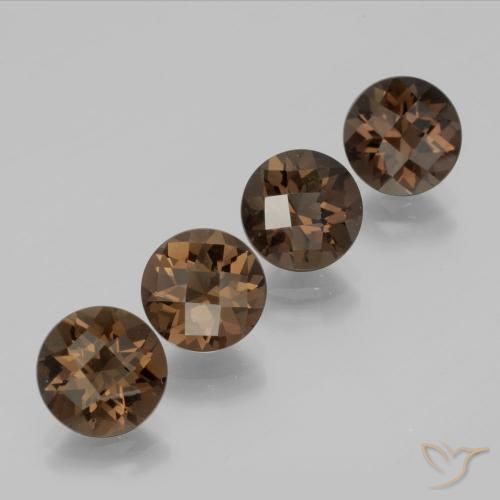 Gemme di Quarzo fumé Hickory Brown naturale da 6.92 ct, Rotondo, VVS-VS