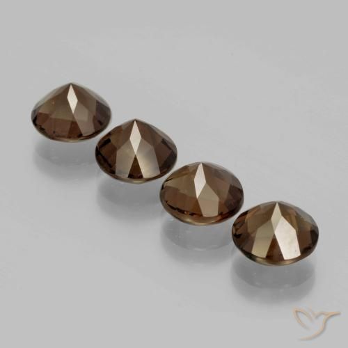 Gemme di Quarzo fumé Hickory Brown naturale da 6.92 ct, Rotondo, VVS-VS
