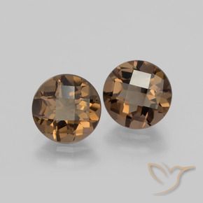 Gemme di Quarzo fumé Hickory Brown naturale da 3.37 ct, Rotondo, VVS-VS