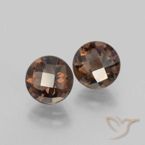Gemme di Quarzo fumé Hickory Brown naturale da 3.56 ct, Rotondo, VS