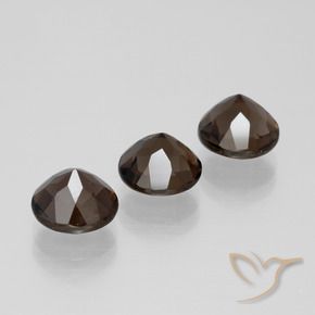Gemme di Quarzo fumé Marrone medio naturale da 5.46 ct, Rotondo, VVS-VS