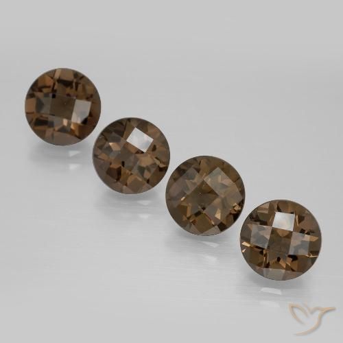 6.96ctw Naturale Marrone scuro Quarzo fumè, Rotondo, VVS-VS