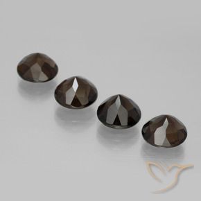 Gemme di Quarzo fumé Marrone cioccolato fondente Deep naturale da 6.66 ct, Rotondo, VS