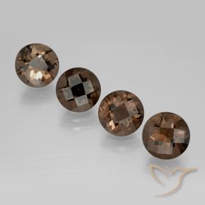 Gemme di Quarzo fumé Hickory Brown naturale da 6.81 ct, Rotondo, VVS-VS