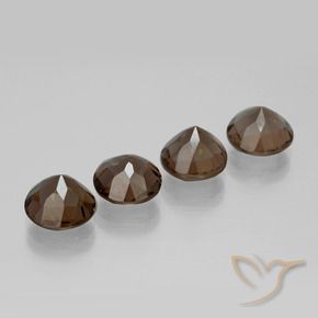 Gemme di Quarzo fumé Hickory Brown naturale da 6.81 ct, Rotondo, VVS-VS