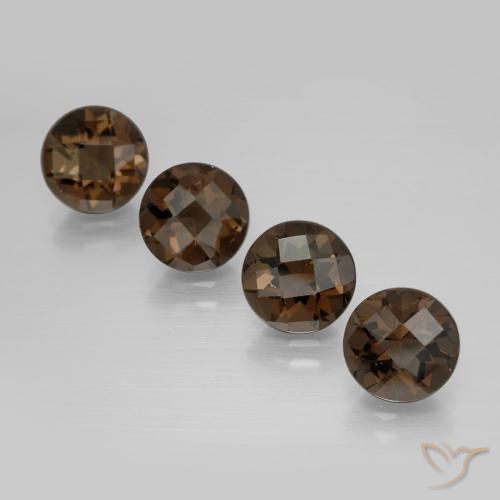 Gemme di Quarzo fumé Hickory Brown naturale da 6.78 ct, Rotondo, VVS-VS
