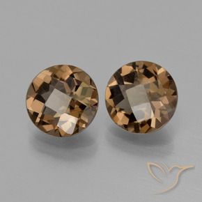 Gemme di Quarzo fumé Marrone caldo naturale da 3.03 ct, Rotondo, VVS-VS