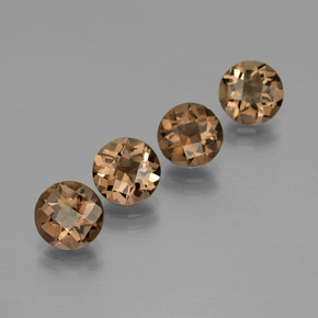 Quarzo fumé naturale marrone da 6,25 ct, taglio rotondo, VVS-VS