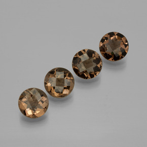 Quarzo fumé naturale marrone da 6,10 ct, taglio rotondo, VVS-VS