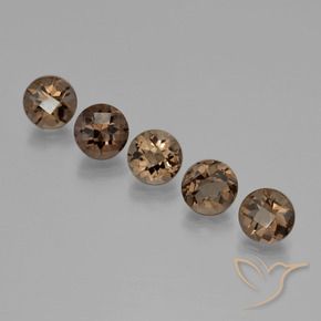 Gemme di Quarzo fumé Pan di zenzero marrone naturale da 9.34 ct, Taglio rotondo, VVS-VS