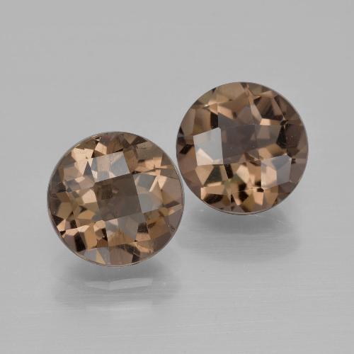 Quarzo fumé naturale marrone da 3,46 ct, taglio rotondo, VS