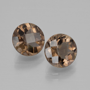 Quarzo fumé naturale marrone da 3,46 ct, taglio rotondo, VS