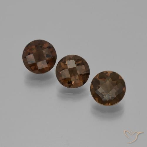 5.37ctw Naturale Marrone scuro Quarzo fumè, Rotondo, VVS-VS