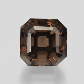 Quarzo fumé naturale marrone da 7,21 ct, taglio smeraldo, VVS-VS