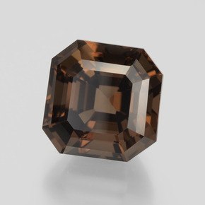 Quarzo fumé naturale marrone da 7,21 ct, taglio smeraldo, VVS-VS