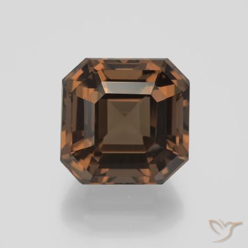 Quarzo fumé Marrone medio naturale da 8.46 ct, Taglio smeraldo, VVS