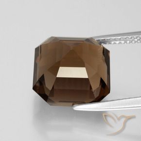 Quarzo fumé Marrone medio naturale da 8.46 ct, Taglio smeraldo, VVS