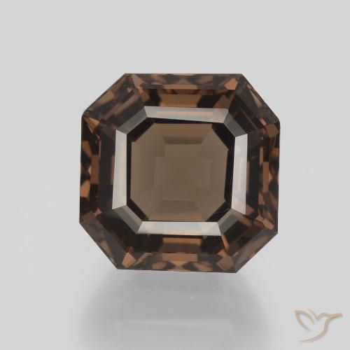7.45ct Naturale Hickory Brown Quarzo fumè, Taglio smeraldo, VVS
