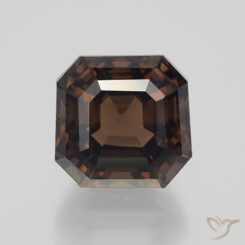 8.85ct Naturale Hickory Brown Quarzo fumè, Taglio smeraldo, VVS