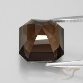 Quarzo fumé Hickory Brown naturale da 8.85 ct, Ottagonale / Taglio smeraldo, VVS