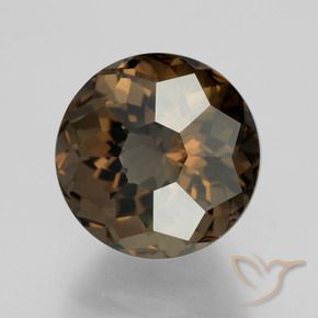 Quarzo fumé ombra marrone naturale da 6.76 ct, Rotondo, VVS-VS