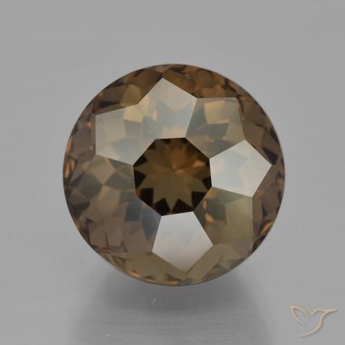 Quarzo fumé naturale marrone da 8,78 ct, taglio rotondo, VVS
