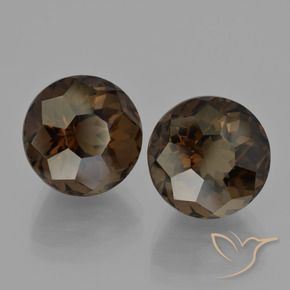 Gemme di Quarzo fumè Marrone scuro naturale da 12.50 ct, Rotondo, VVS