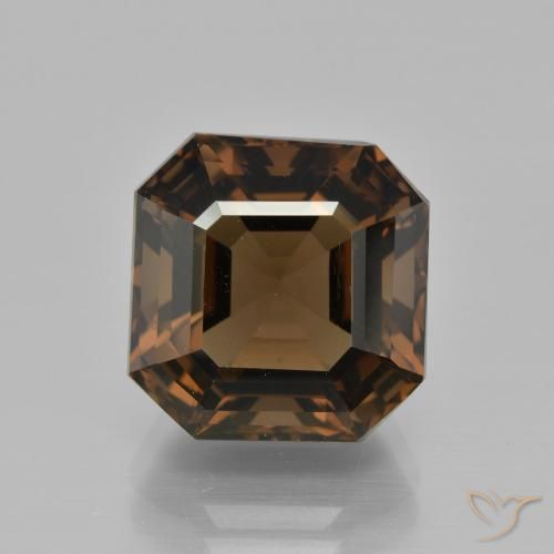 Quarzo fumé Marrone medio naturale da 8.91 ct, Taglio smeraldo, VVS