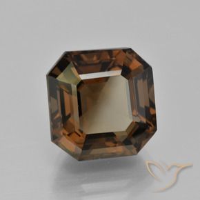 Quarzo fumé Marrone medio naturale da 8.91 ct, Taglio smeraldo, VVS