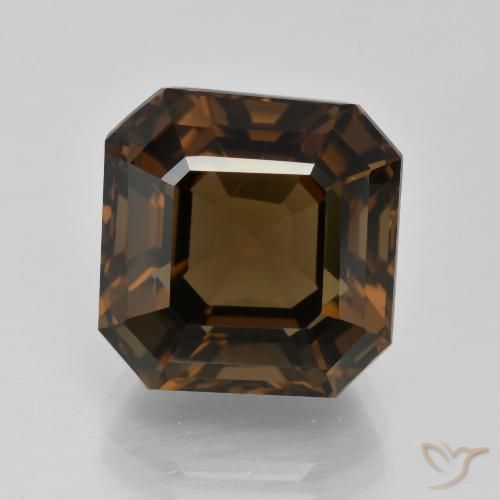 9.84ct Naturale Marrone medio Quarzo fumè, Taglio smeraldo, VVS
