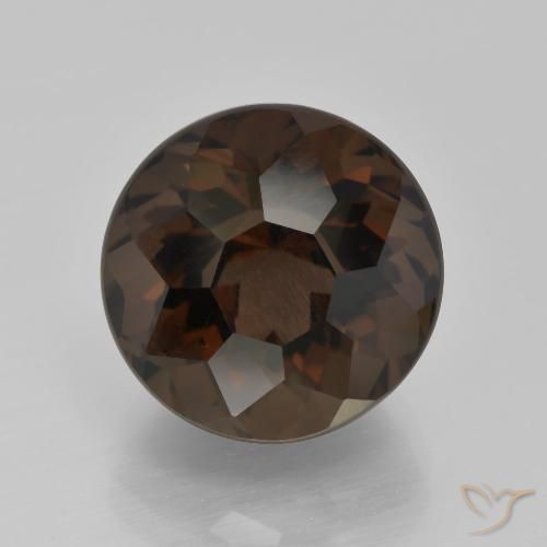 9.24ct Naturale Marrone scuro Quarzo fumé, Rotondo, VVS